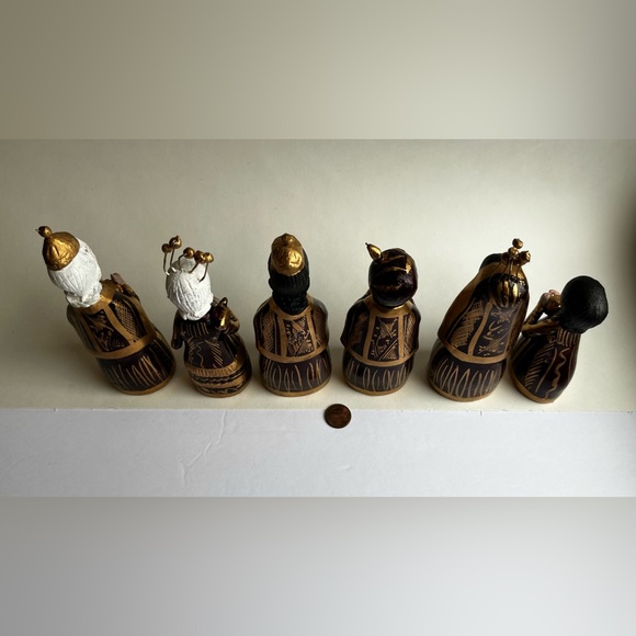 Vintage Tonala Mexican Folk Art Pottery Clay Hand Painted Nativity Set - Picture 5 of 7